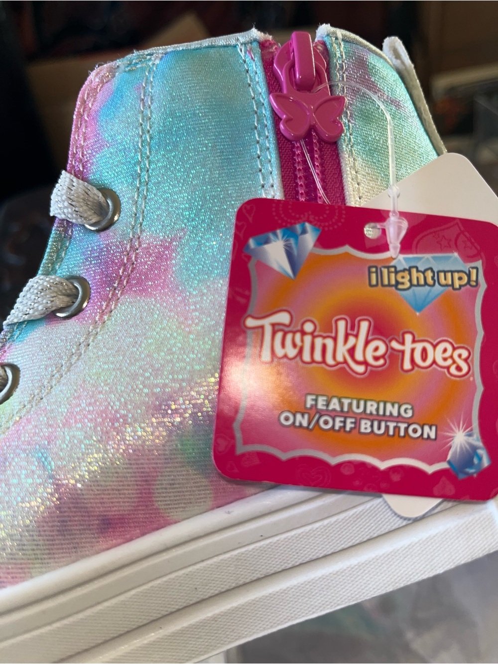 Skechers Kids Sz 13 Girls Light-up Twinkle Sparks “Flutter Daydream” Hightop NIB - Picture 5 of 10